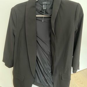 Forever 21 Black Cinched Sleeve Blazer